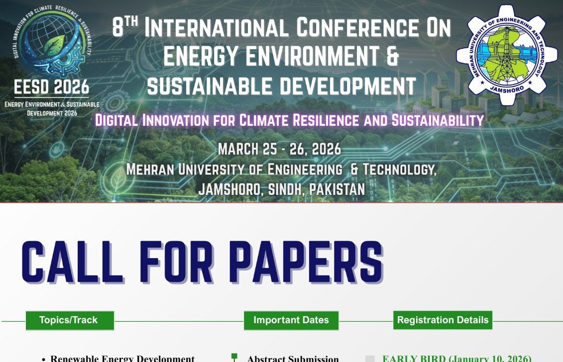 Call for Papers: MUET’s 8th International Sustainability Conference